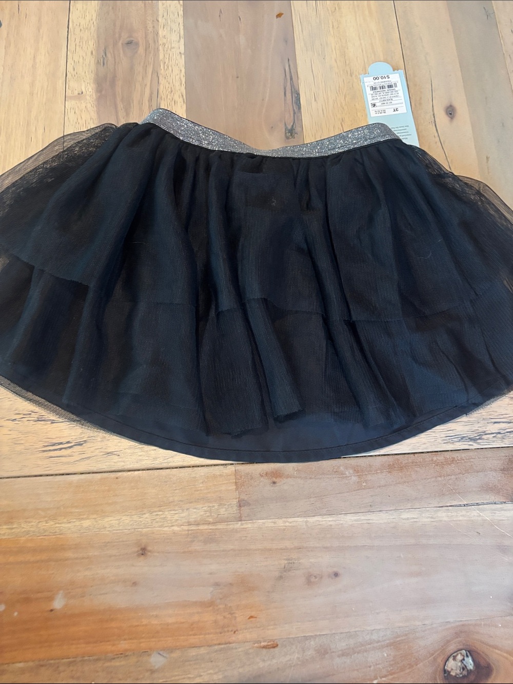 Cat & Jack Black Layered Tulle Skirt with Sparkle Waistband